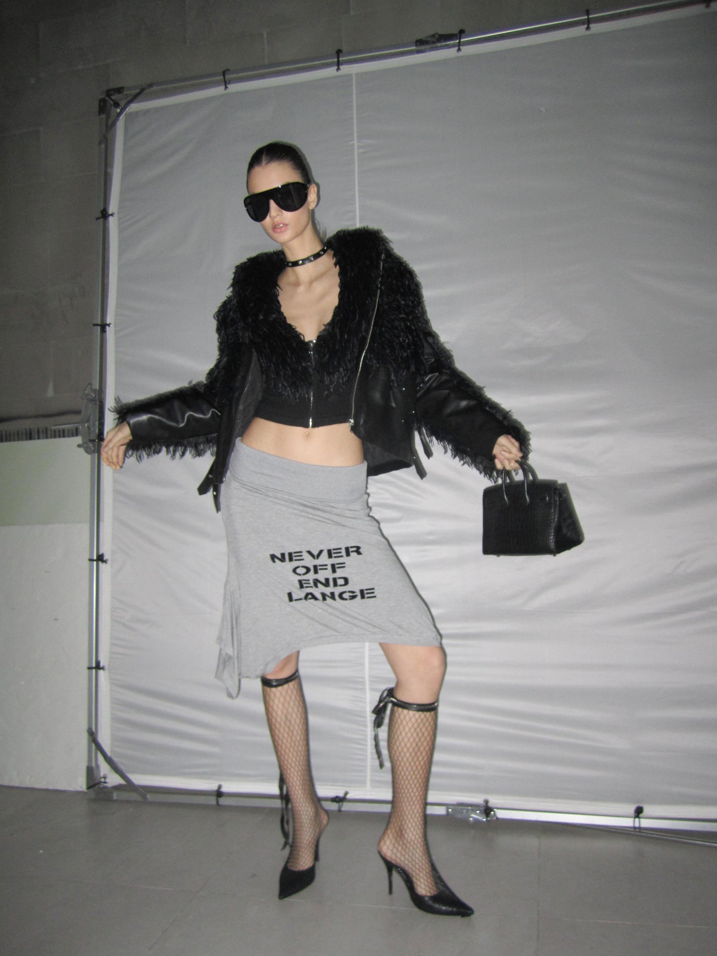 Faux Shearling Leather Jacket