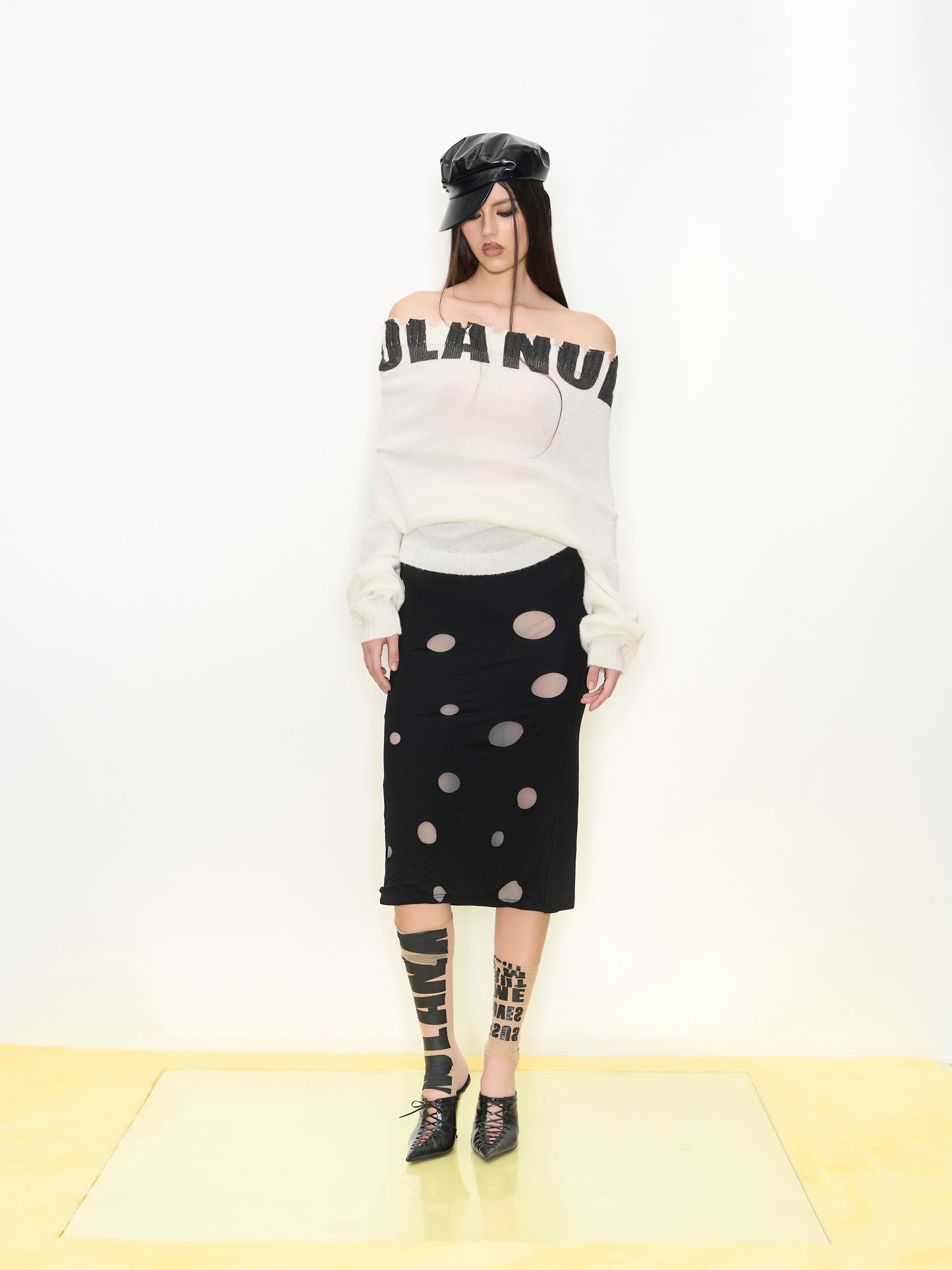 Off-Shoulder Wool Sweater