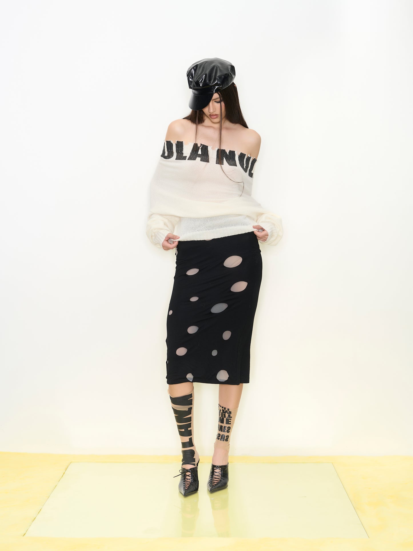 Off-Shoulder Wool Sweater